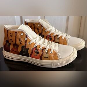 Super cute Hightop canvas guitar shoes. Brand new no box size 11 women 12 men